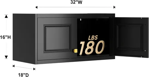 Miniatura 3 de Polup Armario de Pared de Metal, Gabinete Superior para Guardarropa, Pequeño Gabinete de Almacenamiento Superior para Dormitorio, Sala de Estar
