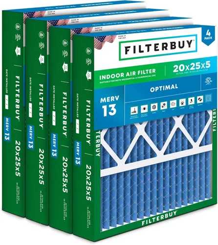Miniatura 11 de Filterbuy Filtro de aire 10x17x2 MERV 13 Defensa Óptima contra Humo y Alergias (Paquete de 4), Filtros Exteriores Plisados Electrostáticos