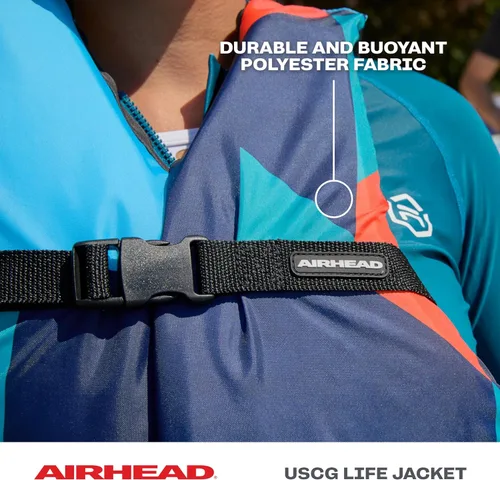 Miniatura 3 de Airhead GEO General - Chaleco salvavidas de varios tamaños, chalecos de natación para adultos, niños y jóvenes, poliéster duradero y espuma