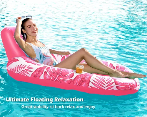 Miniatura 6 de Jasonwell Flotador Inflable para Piscina para Adultos - Flotadores de Piscina Tumbona Flotadores Balsa Silla Flotante Silla de Agua Flotadores