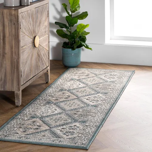 Miniatura 22 de nuLOOM Alfombra de Área Becca Tradicional con Diseño de Azulejos 2x3, Beige, Diseño Transicional Desvanecido, Resistente a las Manchas, Para