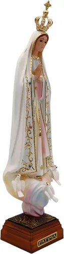 Miniatura 4 de Estatua de Nuestra Señora de Fátima con ojos de cristal de 12 pulgadas fabricada en Portugal