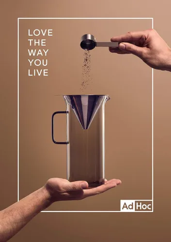 Miniatura 4 de AdHoc Impact Pour Over - Cafetera con recipiente de vidrio de 1 litro, filtro de acero inoxidable reutilizable de doble capa, cafetera