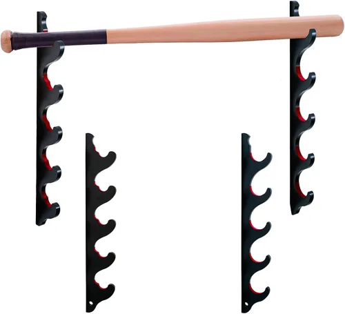 Estante de exhibición de bates de béisbol, soporte para bates de sóftbol para exhibición horizontal, estante de madera para murciélagos para