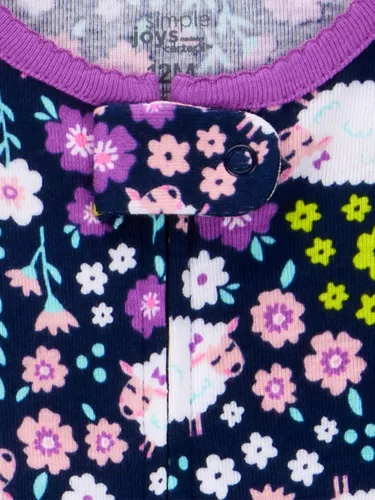 Miniatura 58 de Simple Joys by Carter's Pijama de algodón sin pies de ajuste cómodo para niños (3 unidades)