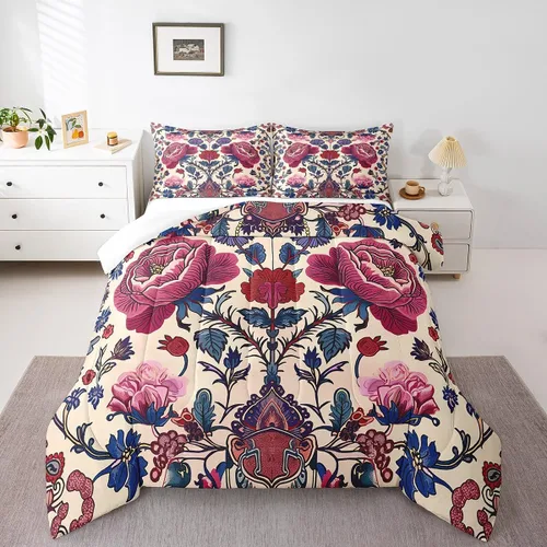 Miniatura 13 de Erosebridal - Juego de ropa de cama damascada negra para adultos, conjunto de edredón victoriano antiguo estilo barroco, tamaño queen, edredón Multi