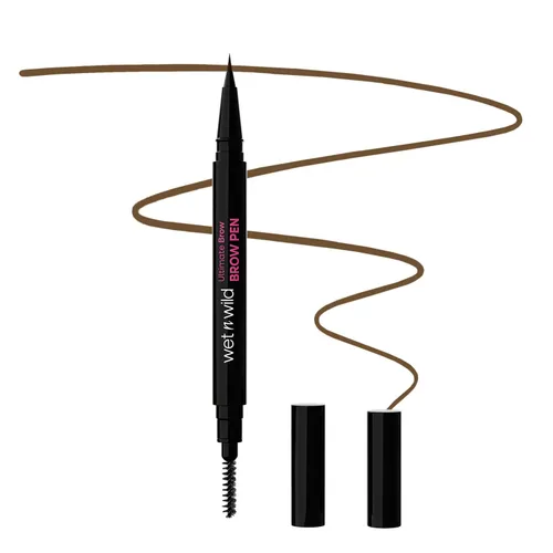 Miniatura 17 de wet n wild Lápiz definidor retráctil de cejas definitivo, color marrón ceniza, cepillo de cejas de doble cara, punta fina, formas, define, rellena