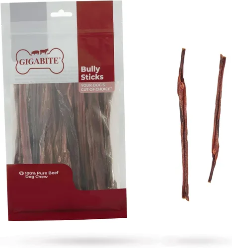 GigaBite Bully Sticks - Golosinas masticables para perros totalmente naturales, sin olor y cuero crudo, masticables de larga duración con alto