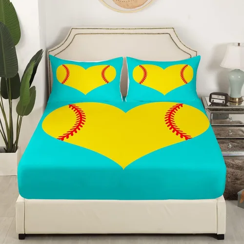 Miniatura 53 de Feelyou Juego de sábanas de béisbol para niños, juego de sábanas con temática deportiva de pelota, tamaño individual, para niños, adolescentes