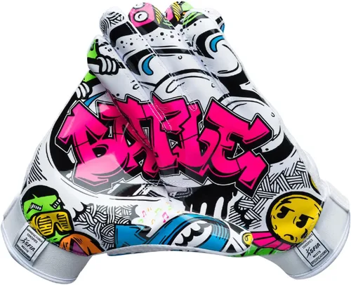 Miniatura 57 de Battle Sports - Guantes de fútbol americano para receptor abierto con dorso de mano, ultraadherentes y con agarre, antideslizantes, para adultos