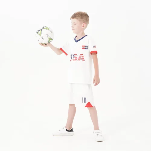 Miniatura 93 de Cnins Camisetas de entrenamiento de fútbol para niños de 2 a 14 años, trajes de práctica para niños y niñas con colores del equipo nacional