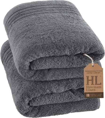 Miniatura 25 de Juego de 6 toallas de baño negras para baño, algodón turco original, suave, absorbente y de primera calidad, 2 toallas de baño, 2 manos y 2 toallas