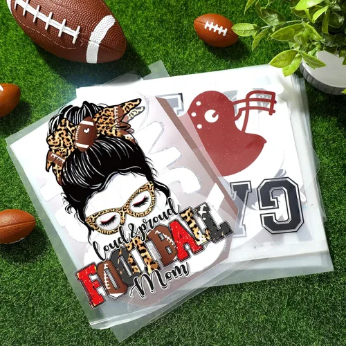 Miniatura 2 de Qeeenar 30 piezas de parches de transferencia de fútbol para planchar listos para prensar, calcomanías de vinilo de transferencia de calor por