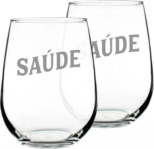 Miniatura 5 de Custom Saude - Portuguese Cheers - Personalized Stemless Wine Glass - Portugal Themed Gifts or Party Decor for Women - Large - Customized Wine Glass