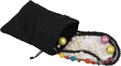 Miniatura 2 de YANGBOYY Bolsas de arpillera, paquete de 25 bolsas de arpillera de 5 x 7 pulgadas, bolsa de regalo con cordón de arpillera, bolsa de regalo de Blanco