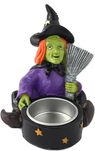 Miniatura 5 de Portavelas espeluznante – Decoración de Halloween, portavelas de calavera de esqueleto de terror, calavera de resina, estilo gótico, decoración
