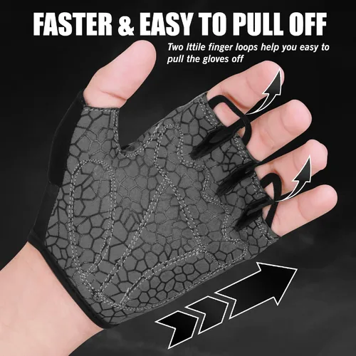 Miniatura 3 de WESTWOOD FOX Guantes de ciclismo de medio dedo, unisex, acolchados, para la palma de la mano, guantes de ciclismo de MTB para hombres y mujeres