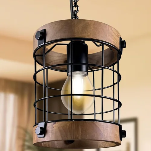 Lámparas colgantes estilo granja, lámpara colgante rústica para cocina, lámparas estilo granja para sobre el fregadero y la entrada, E26, tubo