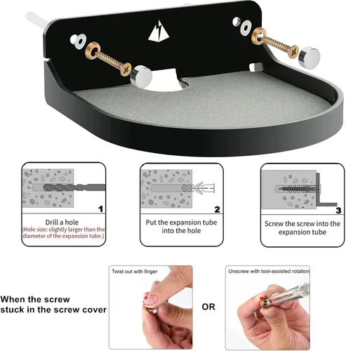 Miniatura 9 de Soporte de estante para altavoz de 5 pulgadas, estante flotante pequeño, soporte de estante pequeño para altavoz, cámara web, figuras de acción