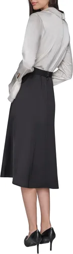 Miniatura 3 de Karl Lagerfeld Vestido camisero midi de manga larga con cinturón de poliéster arrugado para mujer