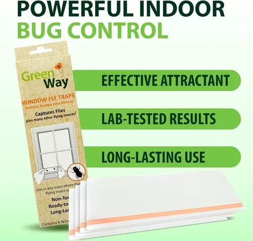 Miniatura 3 de Greenway - Trampas adhesivas para moscas de ventana, para mosquitos y moscas, control de moscas no tóxico, seguro para niños y mascotas, perfecto