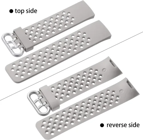 Miniatura 8 de Wepro - Correas de repuesto para bandas, impermeable, con orificios, transpirable, pequeña y grande, para mujeres y hombres, Gris Negro