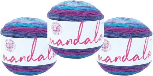 Miniatura 41 de Lion Brand Yarn Mandala - Hilo multicolor para ganchillo,tejido y manualidades, color Liger, 1770 pies, paquete de 1 unidad