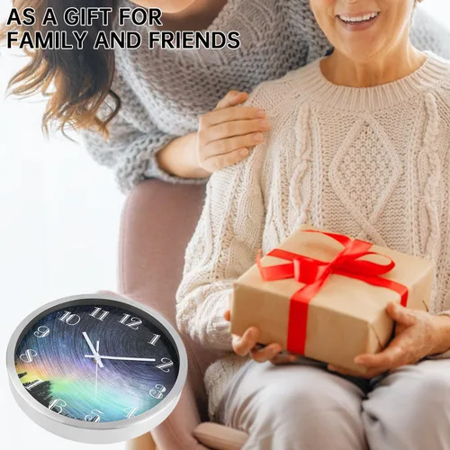Miniatura 6 de Reloj de pared moderno de 12 pulgadas, funciona con pilas, reloj analógico colorido silencioso sin tictac para oficina, hogar, baño, cocina