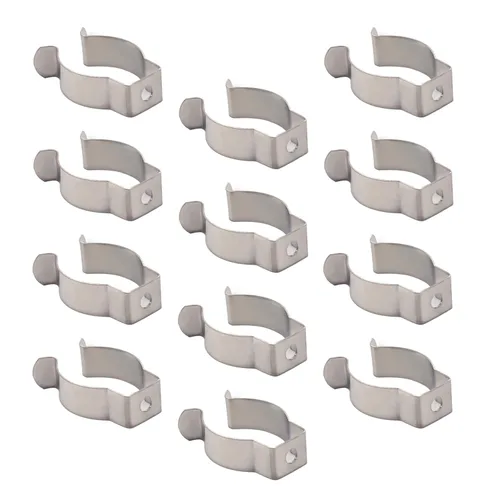 Miniatura 8 de Bettomshin 16 Uds T8 U Clips Soporte Soporte 1.3"x0.79"x0.35" Acero inoxidable para montaje Led Fluorescente Tubo Reemplazo