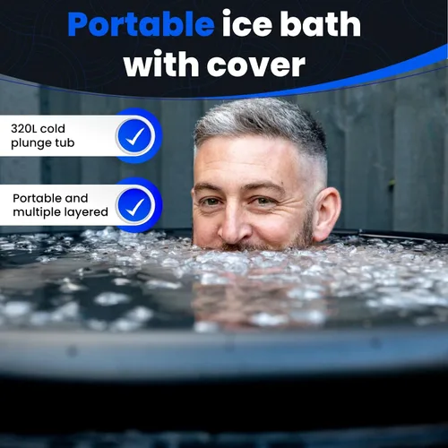 Miniatura 4 de The Cold Pod Bañera de Baño de Hielo para Atletas con Tapa: Tina de Inmersión en Frío de 88 Galones para Recuperación, Piscina de Inmersión en Baño