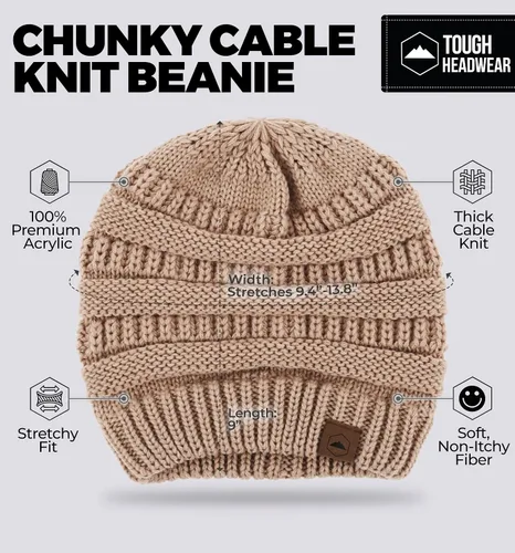 Miniatura 50 de Gorro de punto para mujer, cálido y suave, elástico, para clima frío de Tough Headwear