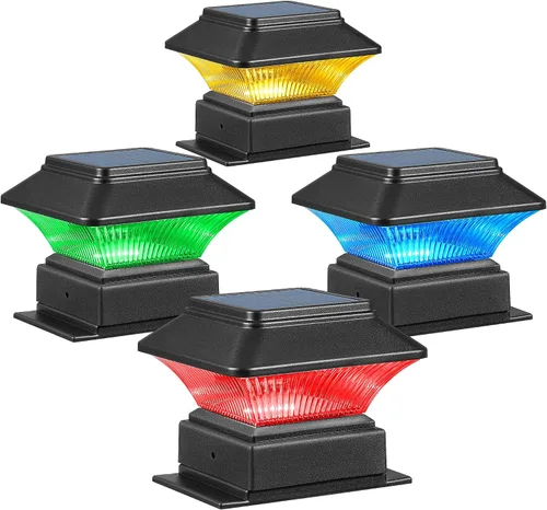 Miniatura 18 de Luces para postes de valla, 25 lúmenes, luz solar para postes de madera, se adapta a postes de madera de 4 x 4 o más grandes con base de 4 x 6, luz