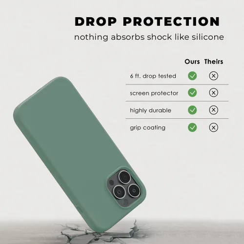 Miniatura 4 de Compatible con iPhone 13 Pro Max Funda de silicona con protector de pantalla - Verde