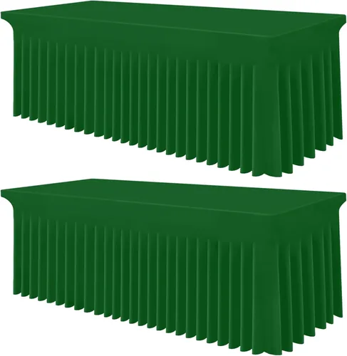 Miniatura 12 de Smiry Mantel de Spandex, Mantel Elástico Ajustable Extensible para Mesas Rectangulares de 6 Pies, Falda Cubierta de Mesa Impermeable y Lavable