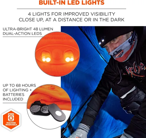 Miniatura 3 de Ergodyne Sombrero de invierno para hombre con herramientas de luces LED, fábrica, talla única de EE. UU