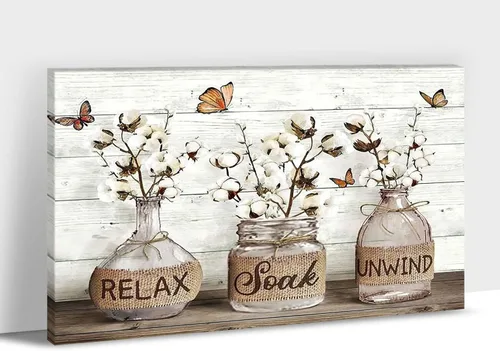 Miniatura 14 de Arte de pared de granja - Lienzo de arte de pared de margaritas con cita de Jesús, Hoy elijo fe, esperanza, amor, paz, alegría, pintura de flores