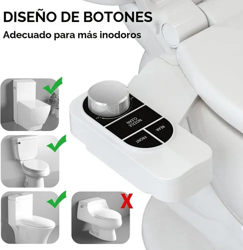 Miniatura 8 de SAMODRA - Bidé no eléctrico, con boquilla doble autolimpiable (lavado frontal y trasero), accesorio para inodoro con bidé de agua dulce, presión