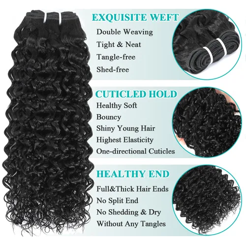 Miniatura 3 de Liang Dian Paquetes Rizados de Cabello Humano 8 8 10 10 Pulgadas Paquetes Kinkycurly de Cabello Humano para Mujeres Negras 100% Sin Procesar Cabello