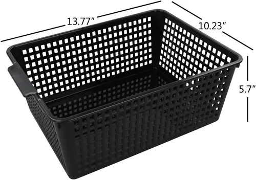 Miniatura 2 de Paquete de 3 contenedores de almacenamiento de plástico para organizar (negro)