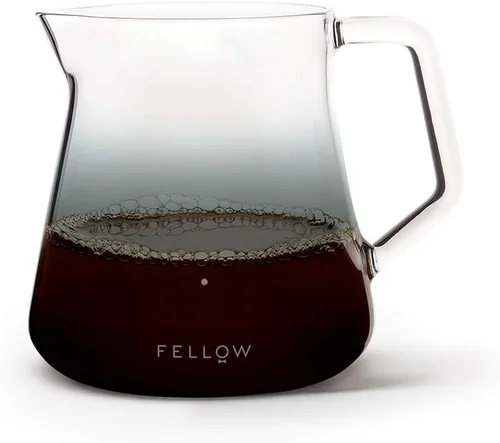 Fellow Mighty | Jarra pequeña de vidrio | Jarra para preparación manual de café o para infusión de té, decantador de vidrio de borosilicato, Gris
