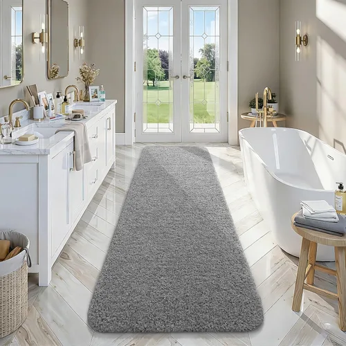 Miniatura 24 de AROGAN Tapete Largo de Baño de Lujo, 24 x 17 Pulgadas, Grueso, Suave y Absorbente, Antideslizante, Respaldo de Goma, Alfombras de Secado Rápido