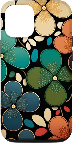 iPhone 15 patrón floral Murakami colorido patrón caso