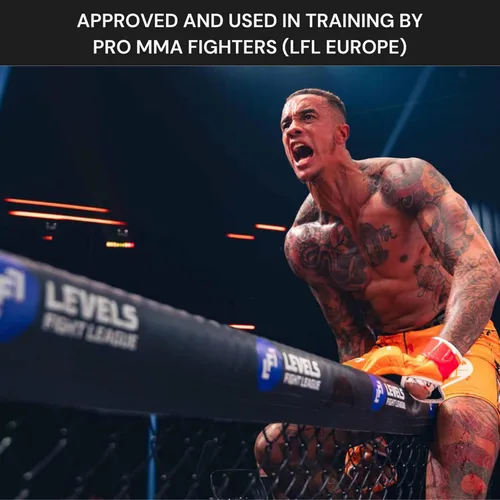 Miniatura 8 de Guantes de entrenamiento híbridos de MMA – Guantes de entrenamiento de palma abierta de 7 onzas con muñequera de 18 pulgadas para agarre, trabajo