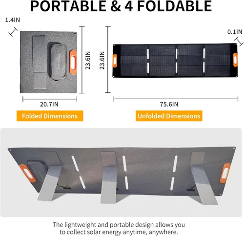 Miniatura 5 de Panel solar de 200 vatios, panel solar de 200 W, para generador de estación de energía, cargador con salida MC4, conector de CC 3 en 1, 23.5%