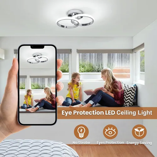 Miniatura 5 de CANEOE Lámparas de Techo LED Redondas Modernas, 6000K Blanco Frío, Lámparas de Techo para Pasillo, Luces de Techo Cerca del Techo para Baño