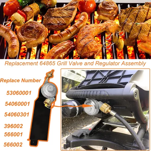 Miniatura 4 de 64865 Regulador de válvula de parrilla de gas compatible con Weber Q2000 Q2200 Series 53060001, 54060001, 54060301, 396002, 566001, 566002, parrilla
