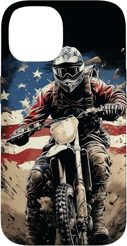 Miniatura 4 de Dirt Bike American Flag Motocross Enduro Biker 4th of July Case for iPhone 17