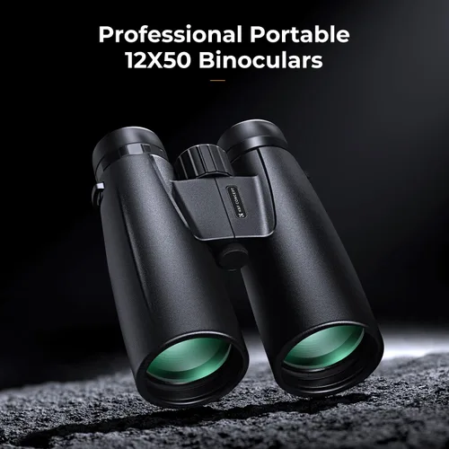 Miniatura 2 de K&F Concept Telescopio binoculares de 12 x 50 con adaptador para teléfono inteligente, adaptador de trípode, paño de limpieza, lente FMC BAK4 prisma
