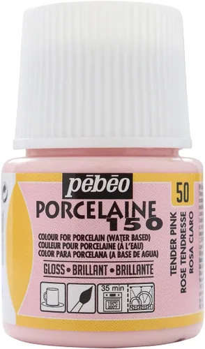 Pebeo Porcelaine 150, pintura de porcelana, botella de 1.5 fl oz, color rosa tierno