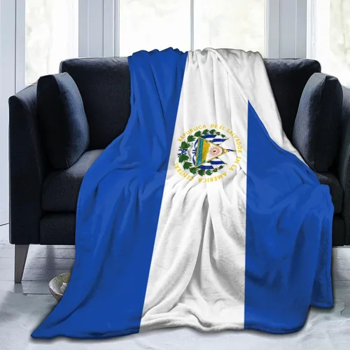 Miniatura 2 de Manta de franela con diseño de bandera de El Salvador, suave y afelpada, acogedora manta de franela para sofá, cálida y decorativa